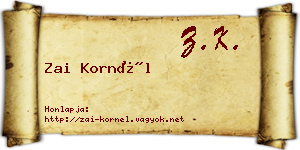 Zai Kornél névjegykártya