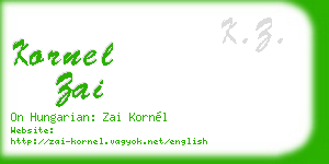 kornel zai business card